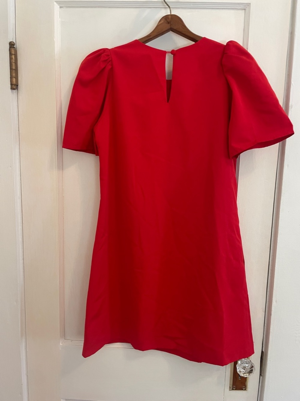 New Abbey Glass Marty Crew Neck Short Puff Sleeve Bow Mini Shift Dress Small - Picture 7 of 11